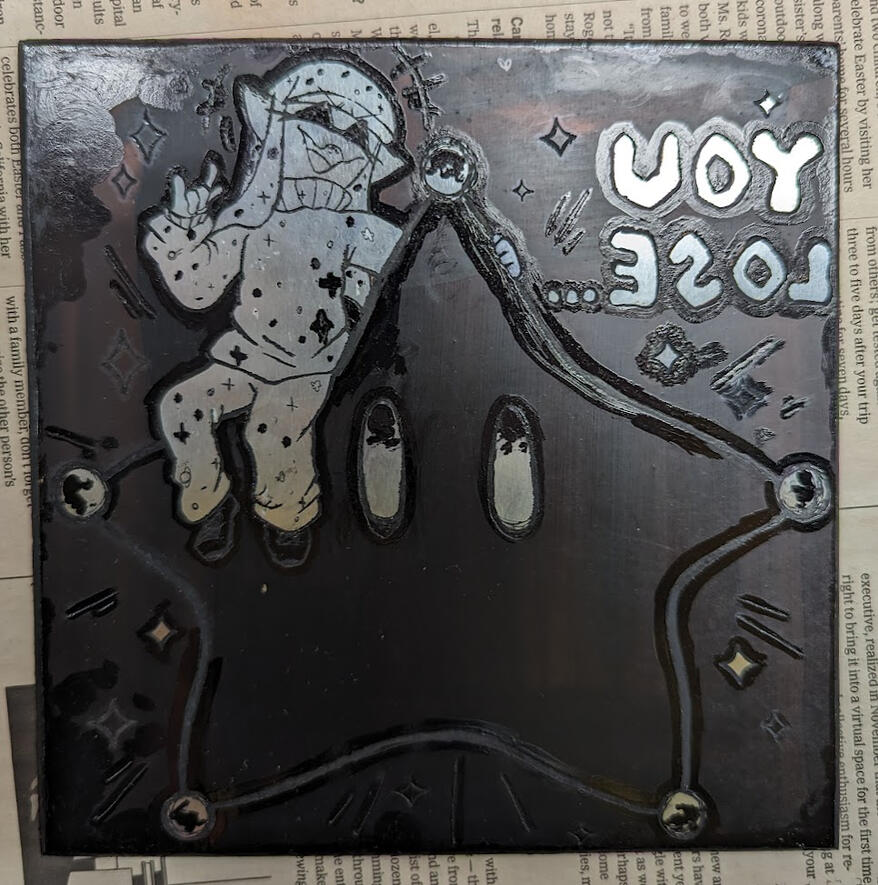 2nd wip of the aquatint plate