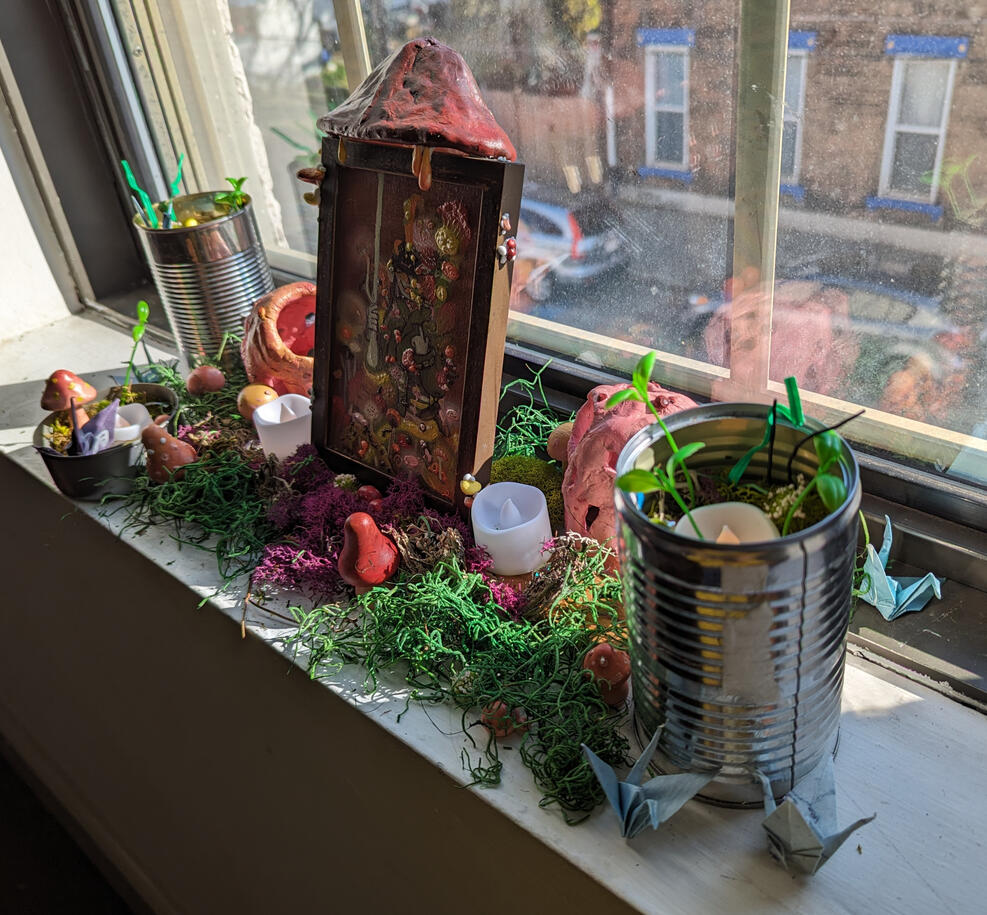 Close up of the right side of the Site-Specific Installation for the Phoresis show.