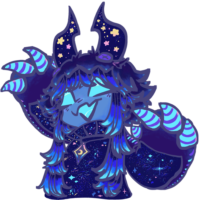 An iteration of Cosmic involving more experimentation with clothing, character silhouette, and color variety. Created November 4th, 2025.