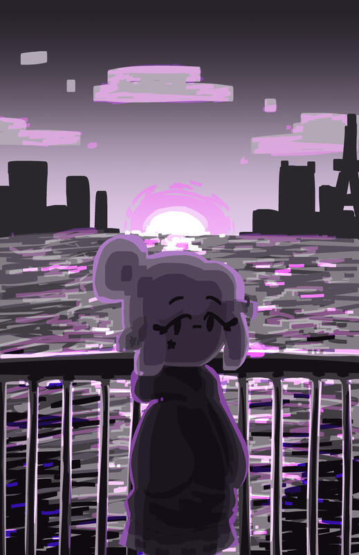 fully rendered bust with simple bg