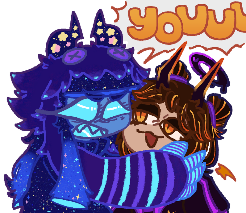 One of a series of LINE stickers featuring Cosmic and the friends she meets along the way. Featured for wave one is Pyrite, an imp who loves organizing and hosting pranks! Created December 28th, 2025.