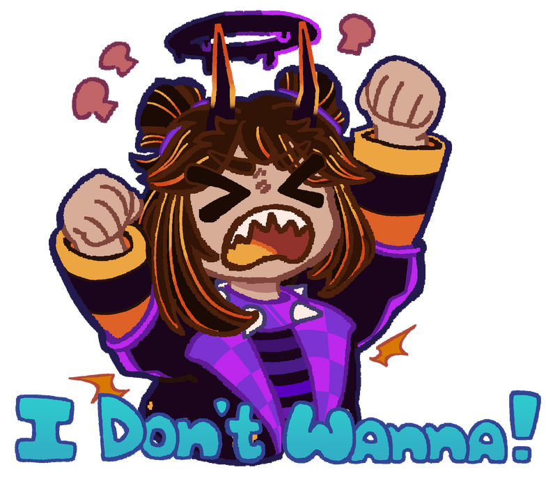 One of a series of LINE stickers featuring Cosmic and the friends she meets along the way. Featured for wave one is Pyrite, an imp who loves organizing and hosting pranks! Created December 28th, 2025.