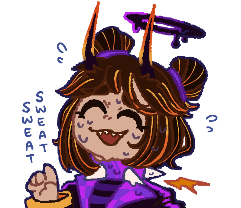One of a series of LINE stickers featuring Cosmic and the friends she meets along the way. Featured for wave one is Pyrite, an imp who loves organizing and hosting pranks! Created December 28th, 2025.