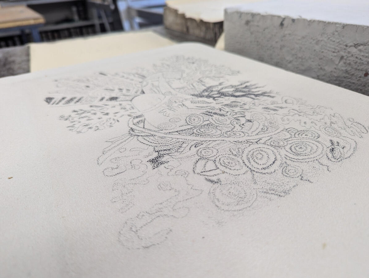 Second closeup of Endless Growth featuring the rough texture.